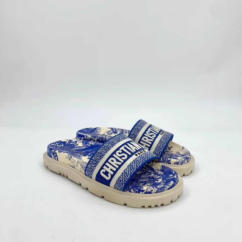 Dior Christian Dior Blue Logo Casual Slippers Size US 6 / IT 36 - 2 Thumbnail