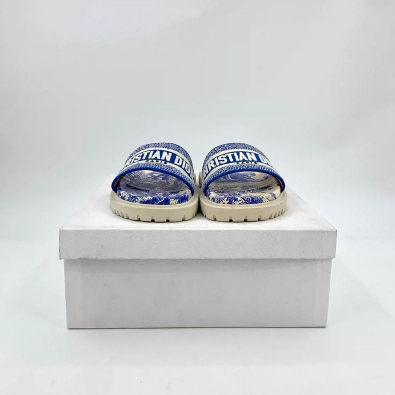 Dior Christian Dior Blue Logo Casual Slippers Size US 6 / IT 36 - 9 Thumbnail