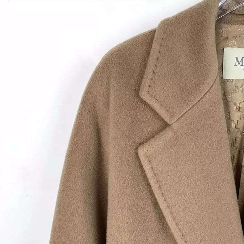Max Mara Maxmara Brown Wool Double-Breasted Coat Size XXS / US 00 / IT 34 - 3 Thumbnail