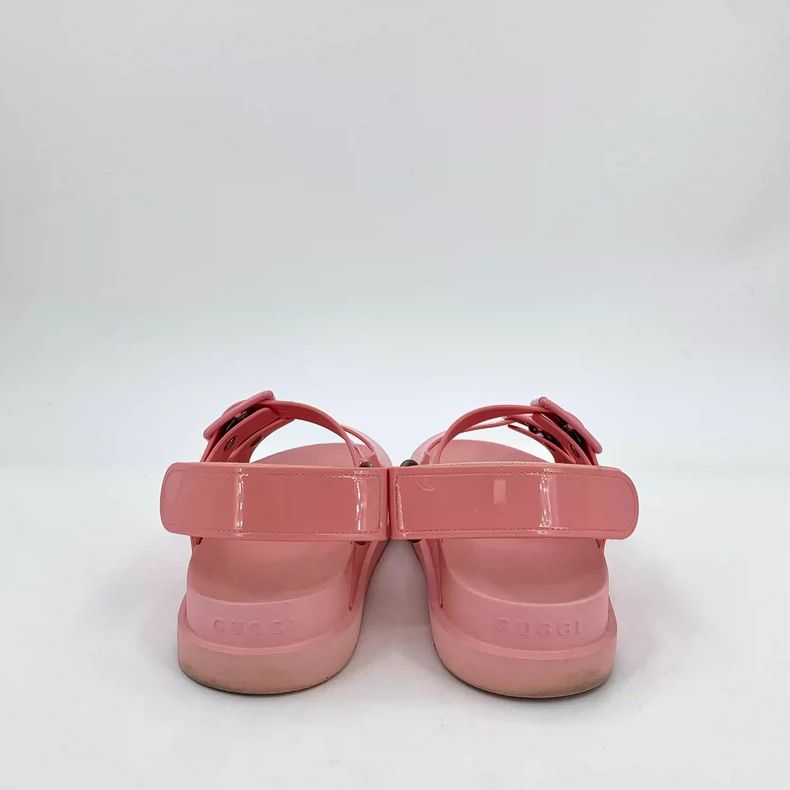 Gucci Pink Leather Double G Round Sandals Size US 7 / IT 37 - 4 Thumbnail