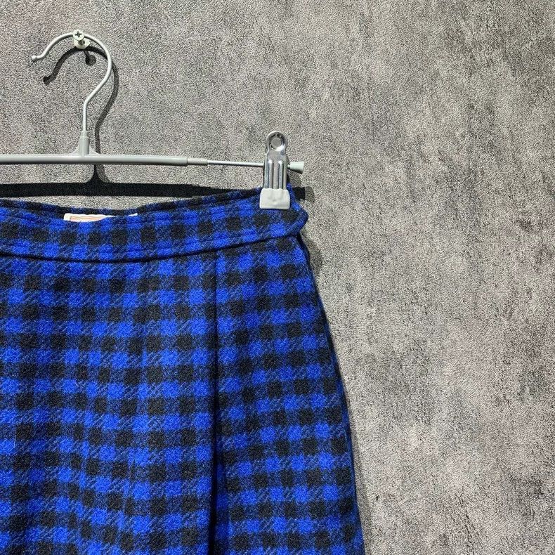 Yves Saint Laurent Blue Checkered Skirt Size M by YSL Size 23" - 6 Thumbnail