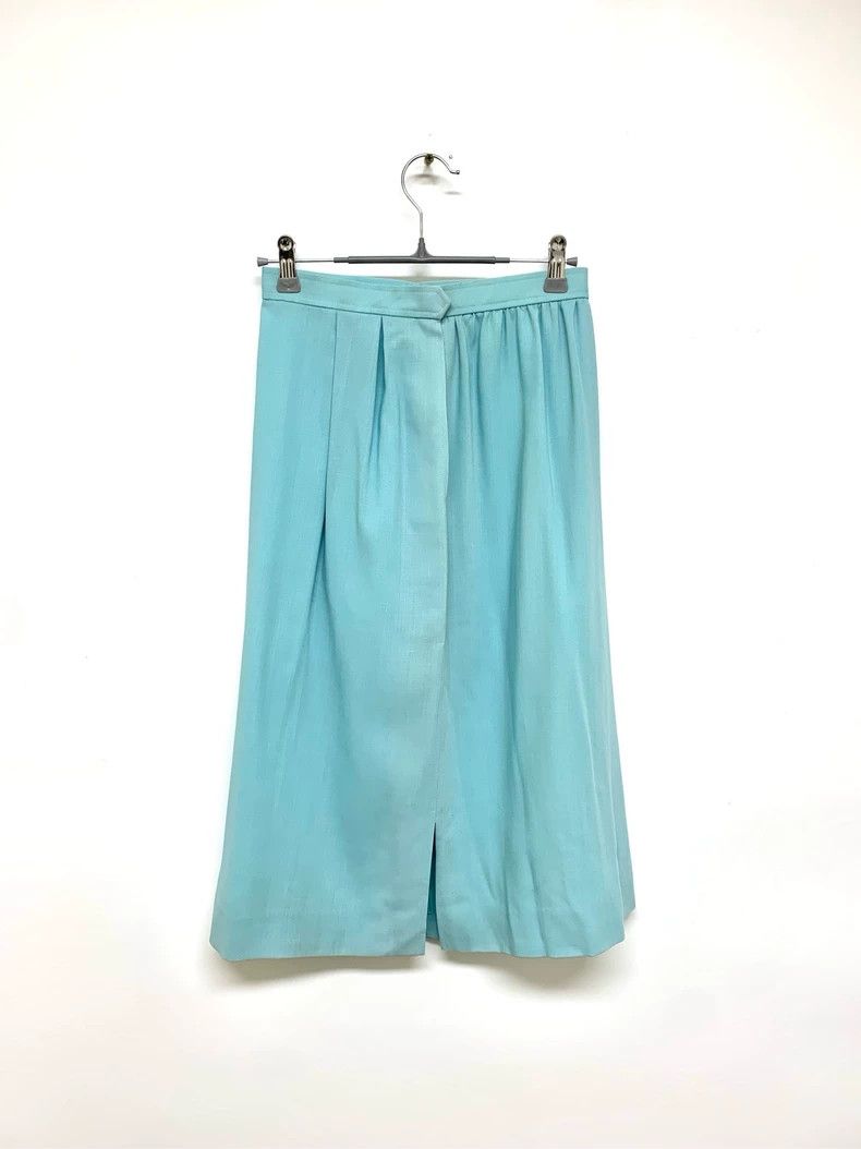 Yves Saint Laurent YSL Lake Blue Short Skirt Size M Size 22" - 2 Thumbnail