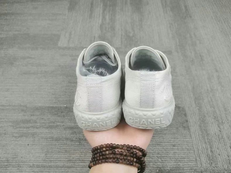 Chanel Chanel Gray-Blue Patterned Sneakers Size 36.5 Size US 6 / IT 36 - 3 Thumbnail