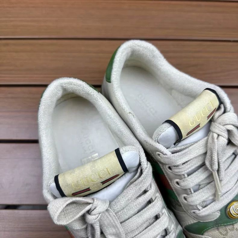Gucci Gucci Green Dirty Sneakers Size 36.5 Size US 6 / IT 36 - 7 Thumbnail