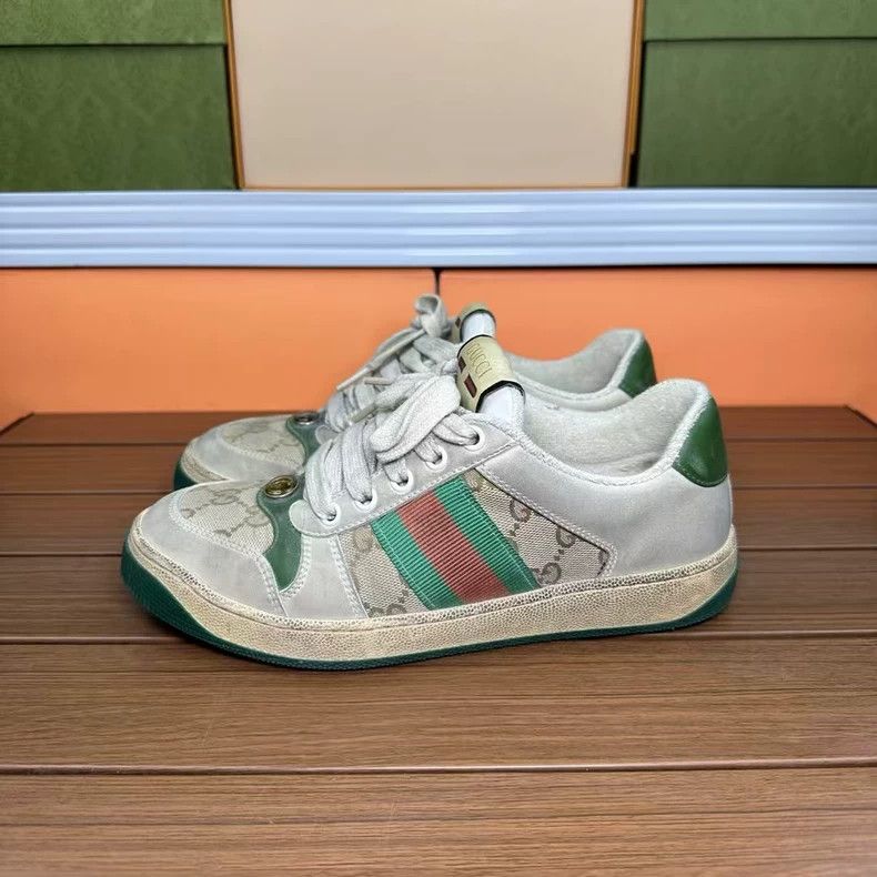 Gucci Gucci Green Dirty Sneakers Size 36.5 Size US 6 / IT 36 - 3 Thumbnail