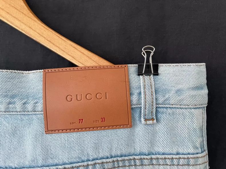 Gucci Gucci Flared Denim Pants with Heart Embroidery Size 42" / US 20 - 6 Thumbnail