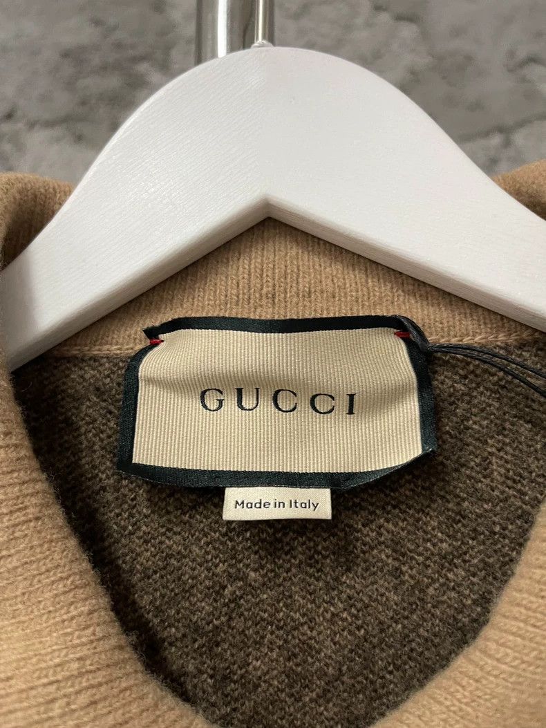 Gucci Gucci Monogram Wool Cardigan in Beige Size S / US 4 / IT 40 - 6 Thumbnail