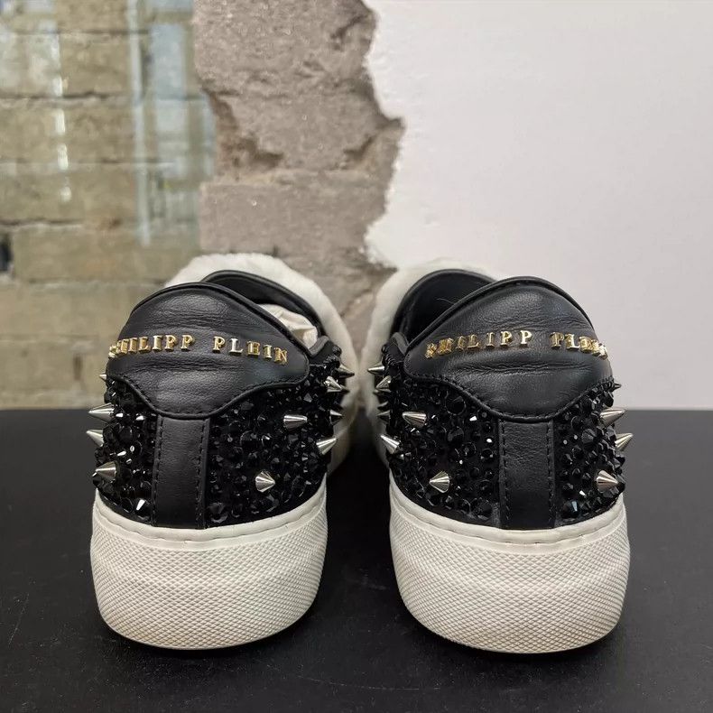Rick Owens Black and White Slip-On Sneakers with Fur Size US 6 / IT 36 - 3 Thumbnail