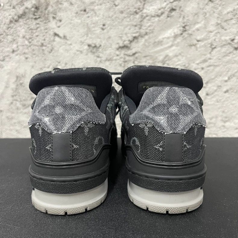 Louis Vuitton Louis Vuitton LV Trainer Black Denim Sneakers Size US 4 / IT 34 - 3 Thumbnail