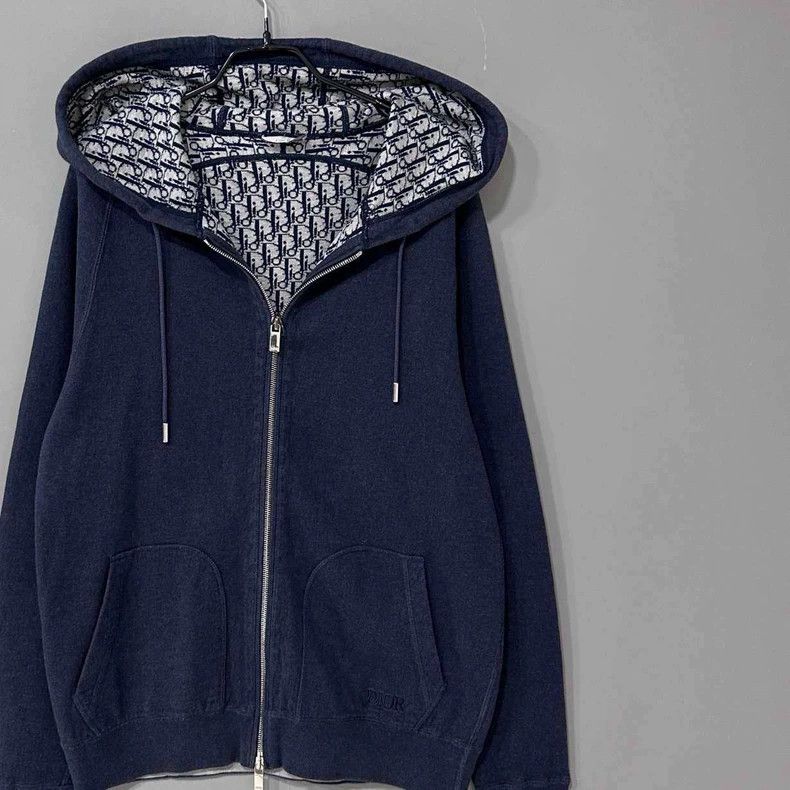 Dior Dior Zip-Up Hooded Jacket with Print Size L / US 10 / IT 46 - 2 Thumbnail