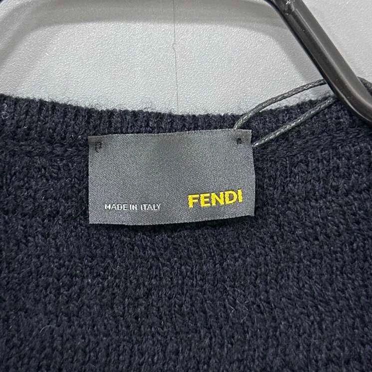 Fendi Black Wool Knit Cardigan by Fendi Size L / US 10 / IT 46 - 4 Thumbnail