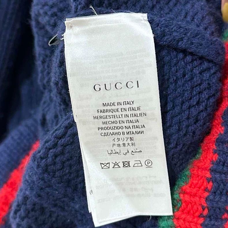 Gucci Red and Green Striped Knit Cardigan Size L / US 10 / IT 46 - 6 Thumbnail