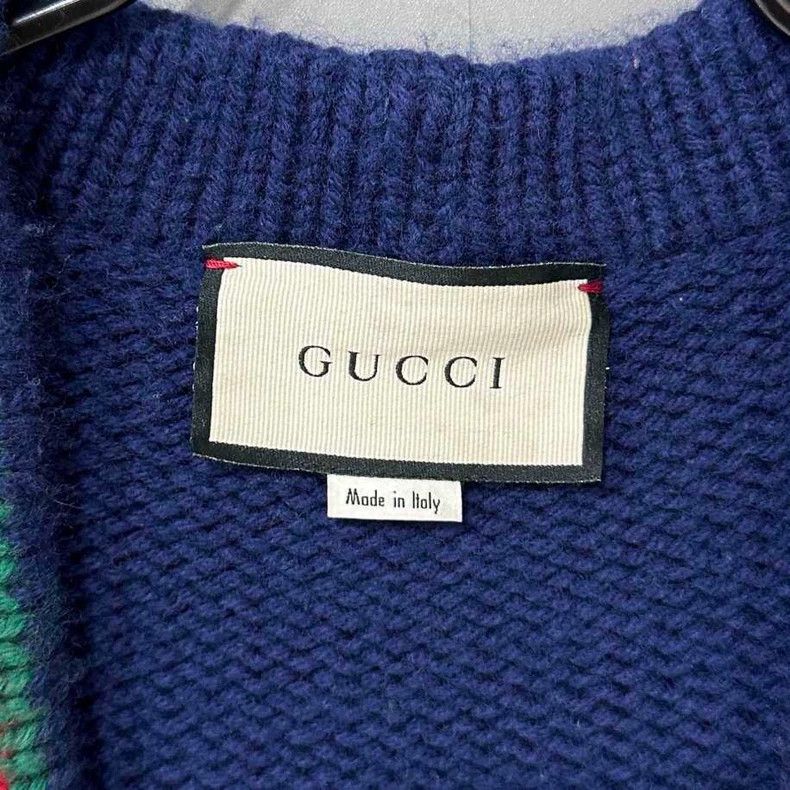 Gucci Red and Green Striped Knit Cardigan Size L / US 10 / IT 46 - 5 Thumbnail