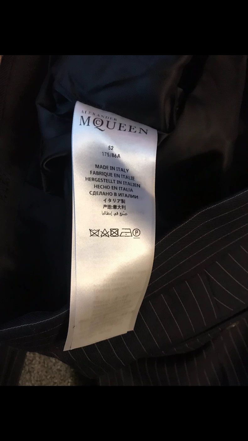 Alexander McQueen Black Pinstripe Pants with Floral Embroidery Size 42" / US 20 - 5 Thumbnail