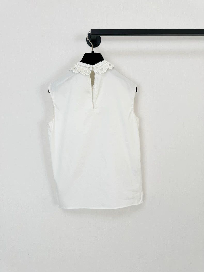 Miu Miu Miumiu Sleeveless Top with Lace Detail Size S / US 4 / IT 40 - 7 Thumbnail