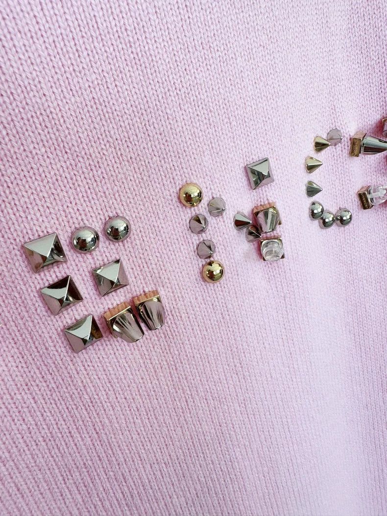 Givenchy Pink Cardigan with Metal Studs