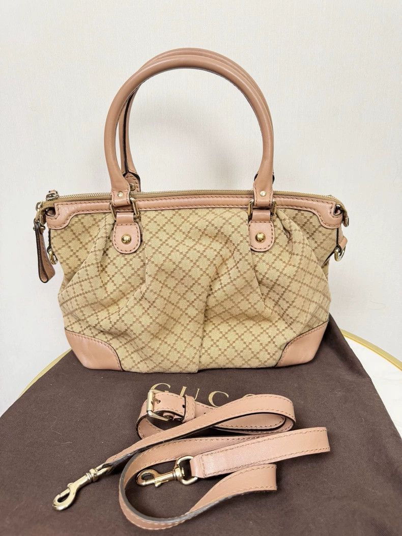 Gucci Gucci Canvas Handbag Used Good Condition Size ONE SIZE - 3 Thumbnail