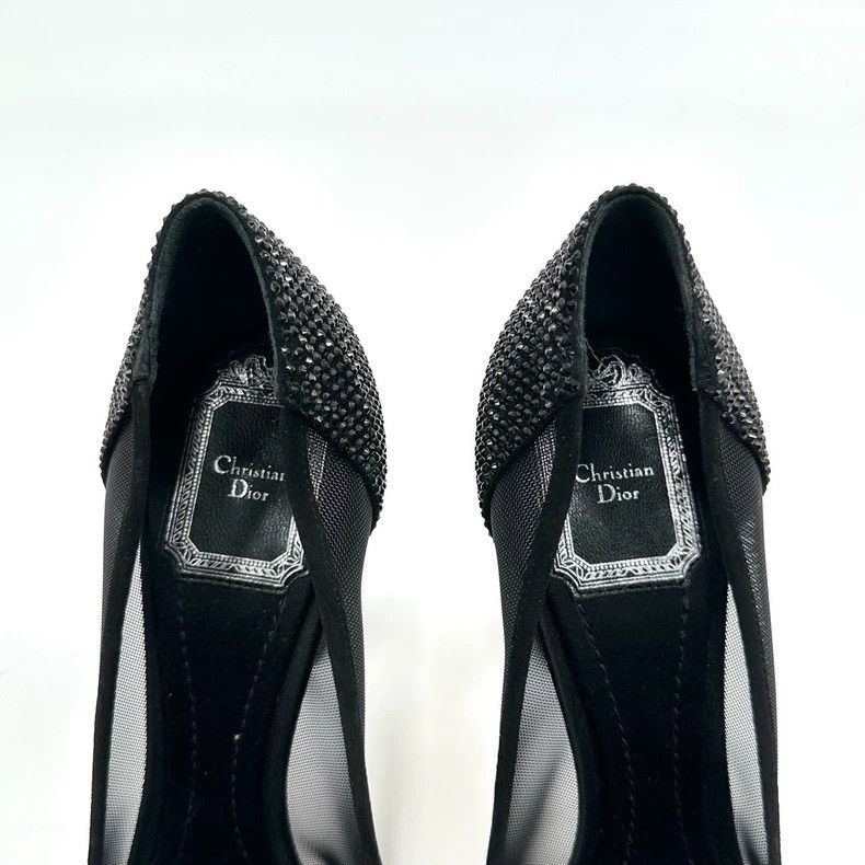 Dior Dior Black High Heels with Rhinestones Size US 6 / IT 36 - 3 Thumbnail