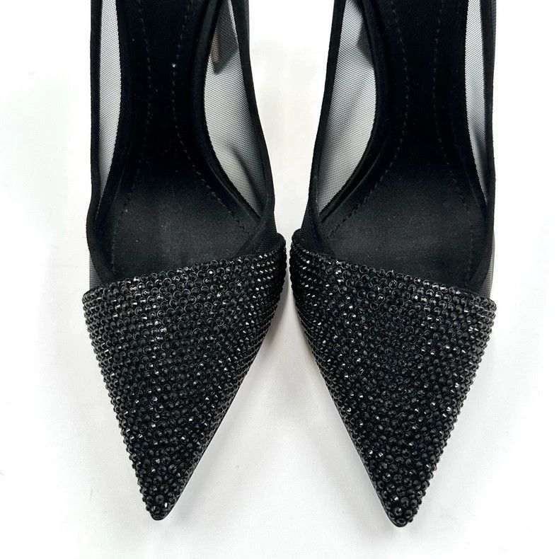 Dior Dior Black High Heels with Rhinestones Size US 6 / IT 36 - 4 Thumbnail