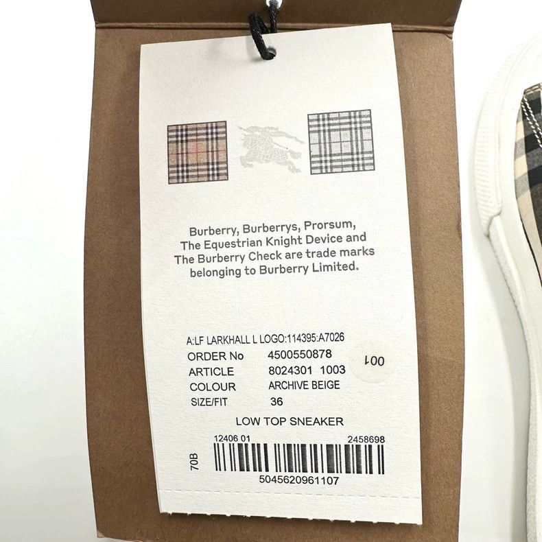 Burberry Burberry Classic Check Pattern Sneakers Size US 6 / IT 36 - 9 Thumbnail