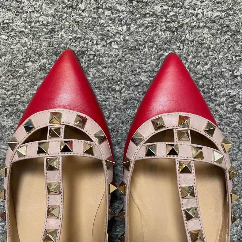 Valentino Valentino Red Double Ring Flat Shoes Size US 5 / IT 35 - 3 Thumbnail