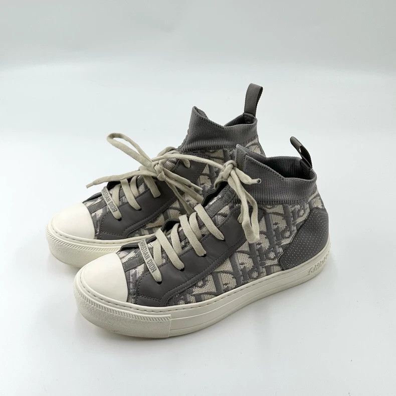 Dior Dior Gray High-Top Sneakers with Logo Size US 6 / IT 36 - 2 Thumbnail