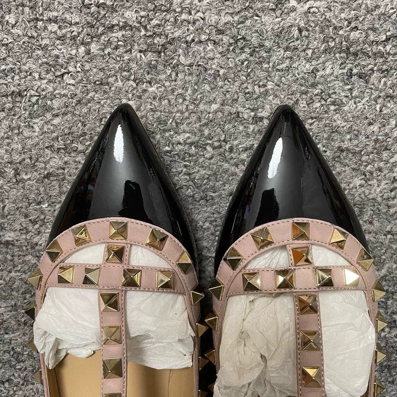 Valentino Valentino Black Patent Flat Shoes with Studs Size US 5 / IT 35 - 3 Thumbnail