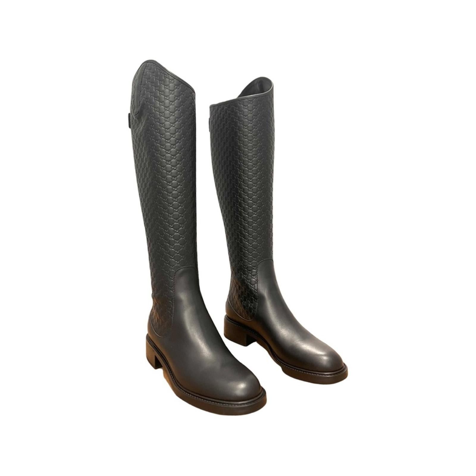 Gucci Gucci Micro GG Supreme Knee Boots SIZE 37.5 Size ONE SIZE - 2 Thumbnail