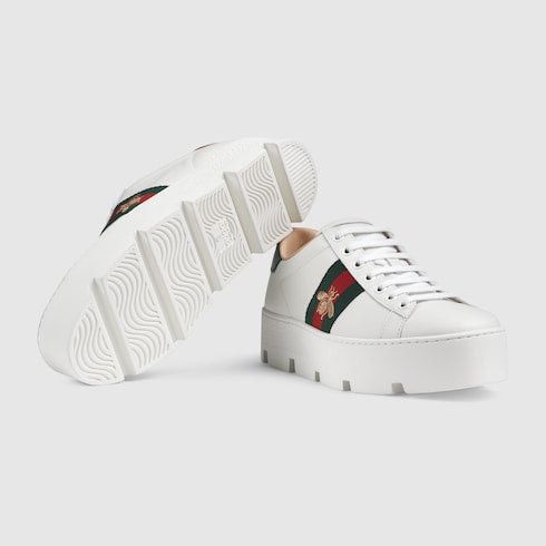 Gucci Gucci Ace Web Bee Platform Sneakers SIZE 41 Size ONE SIZE - 3 Thumbnail