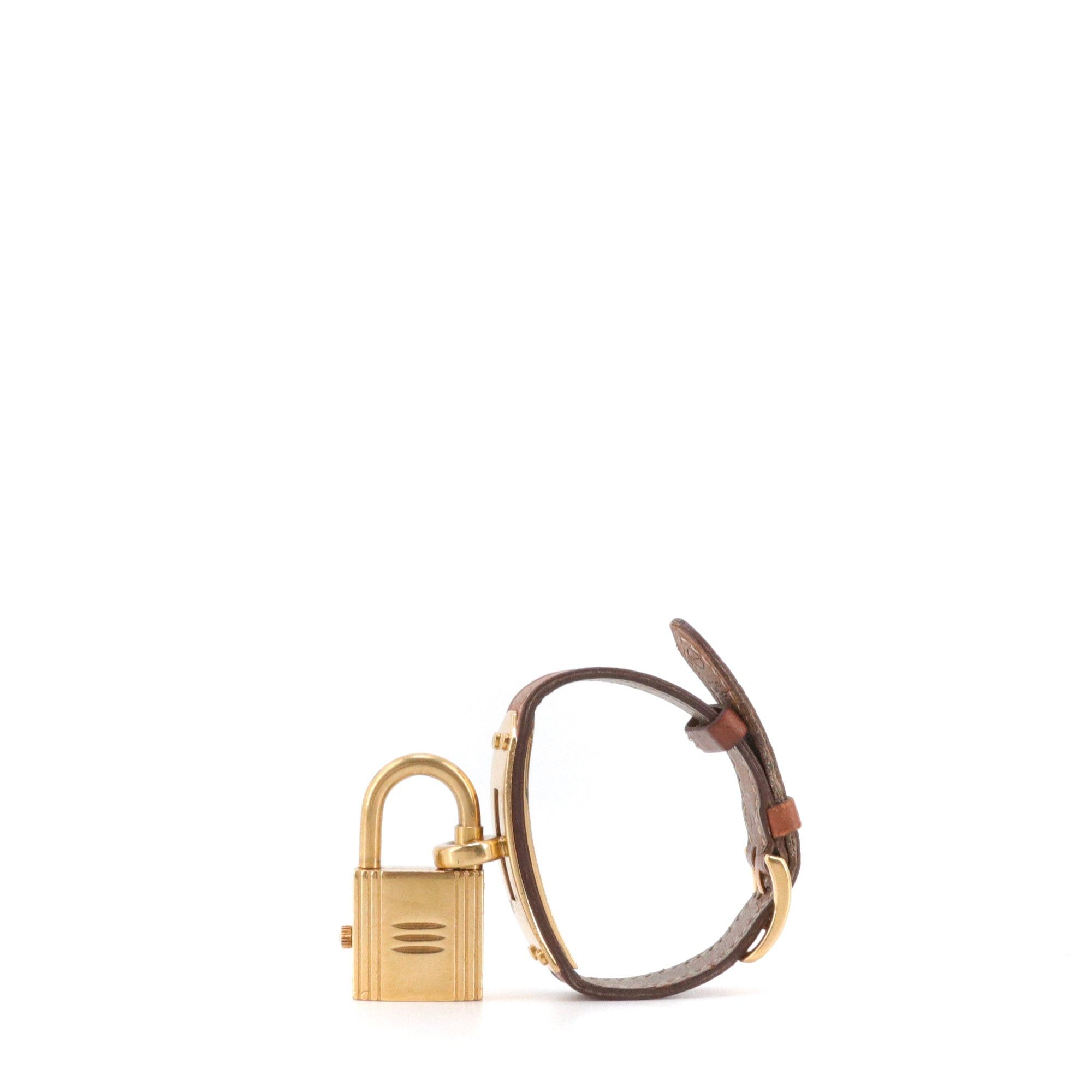 Hermes HERMÈS - Kelly Hermès watch in gold leather Size ONE SIZE - 3 Thumbnail