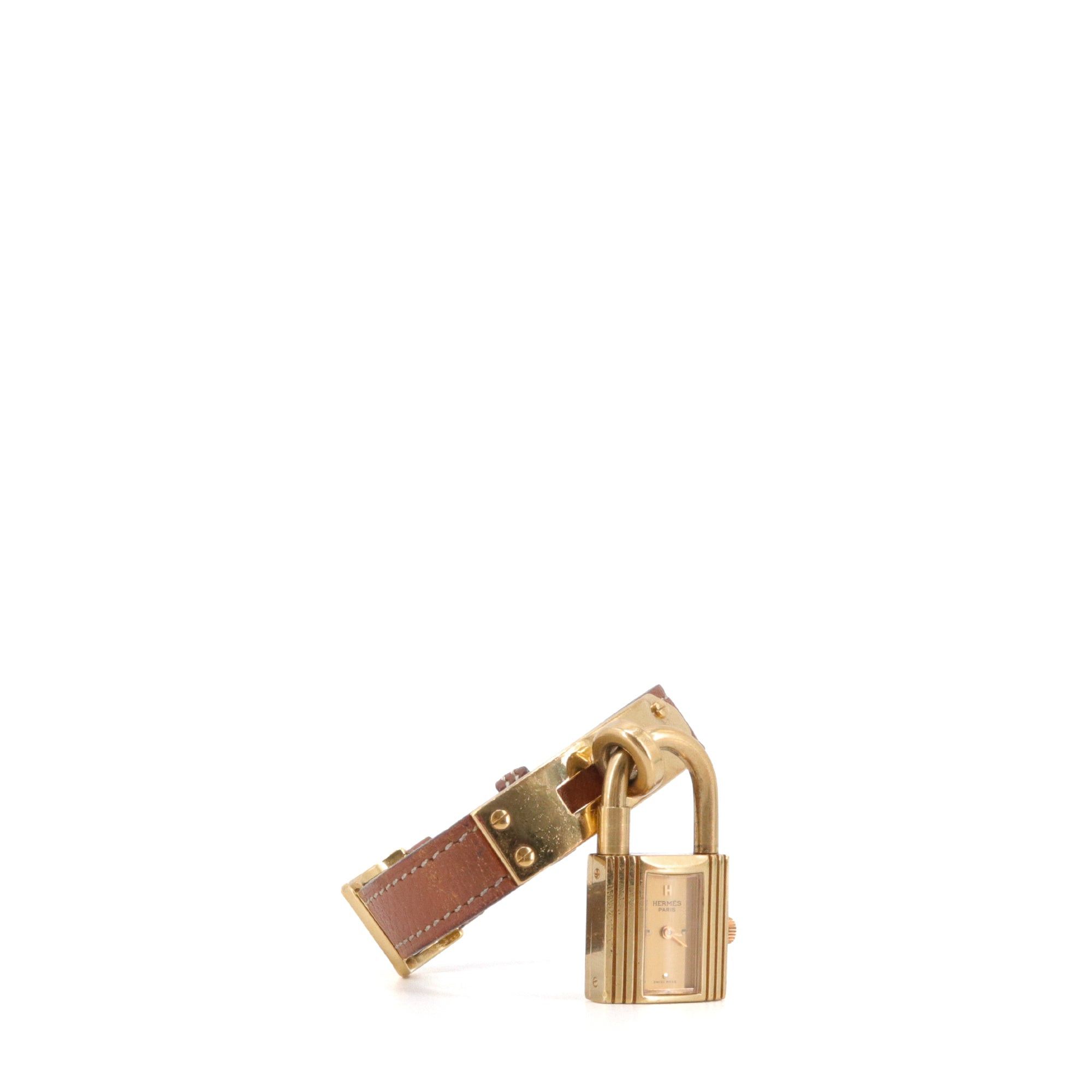 Hermes HERMÈS - Kelly Hermès watch in gold leather Size ONE SIZE - 2 Thumbnail