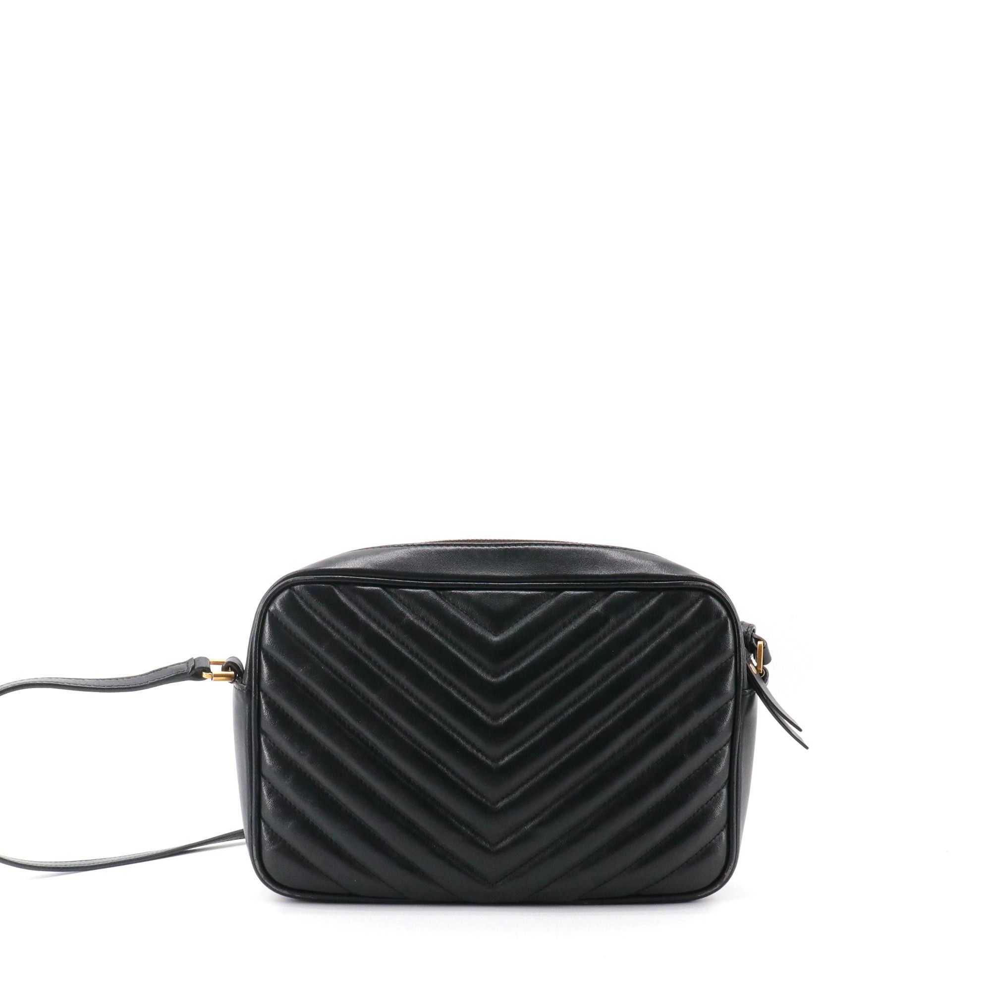 Saint Laurent Paris SAINT LAURENT - Lou Saint Laurent shoulder bag in black chevron leather Size ONE SIZE - 3 Thumbnail