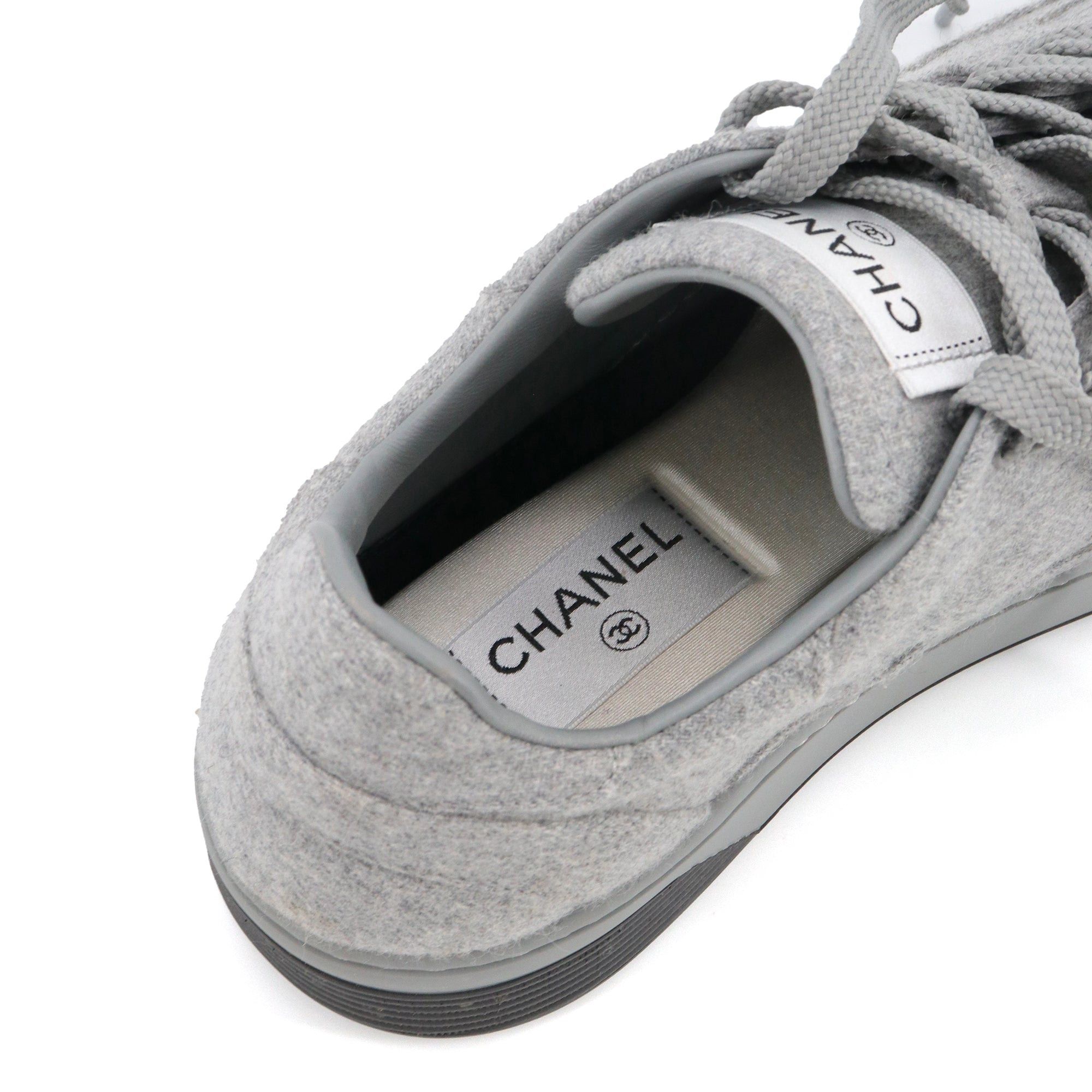 Chanel CHANEL - CC Chanel sneakers in gray wool (T40) Size US 9 / IT 39 - 5 Thumbnail