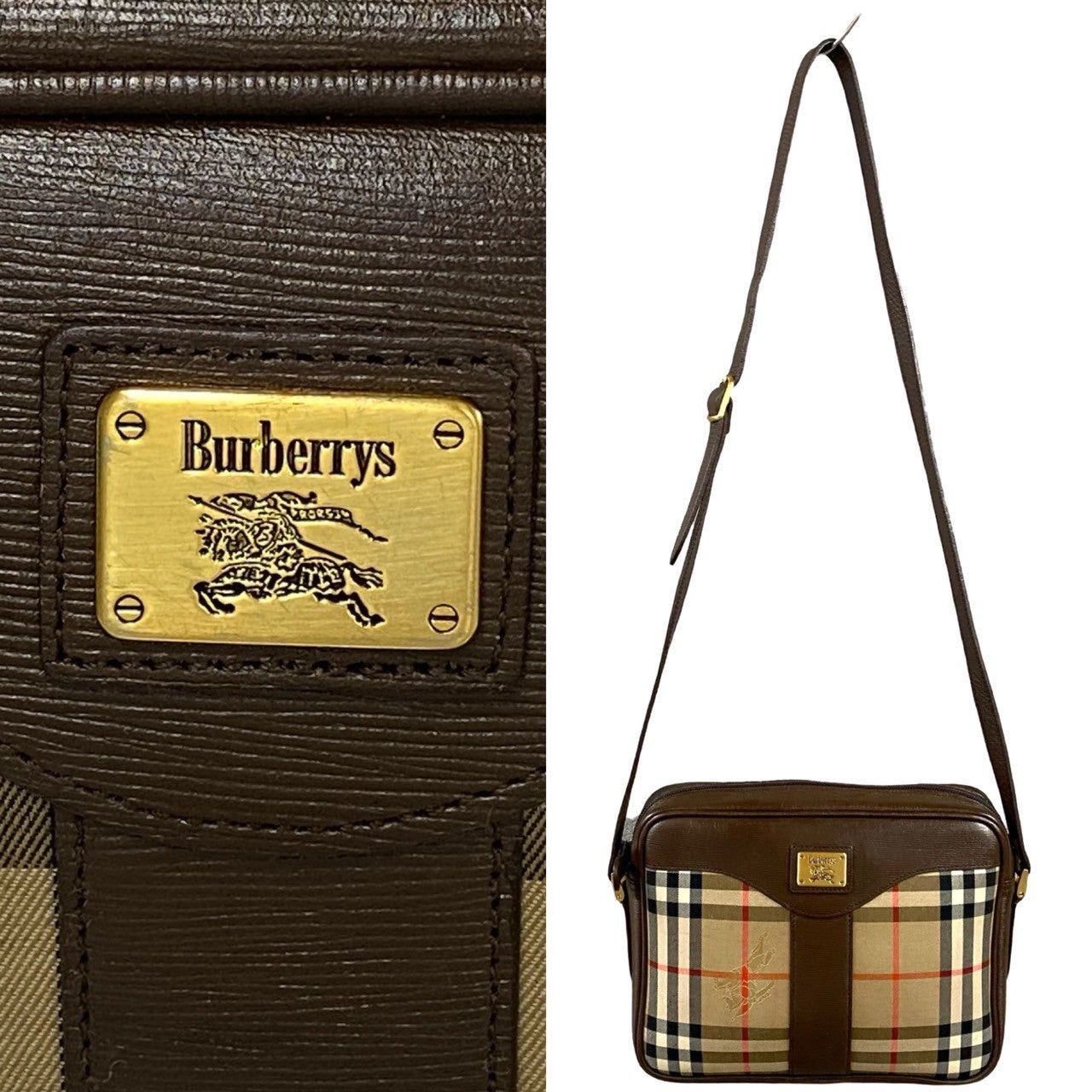 Burberry Burberry Shoulder Bag Brown Cotton Size ONE SIZE - 3 Thumbnail