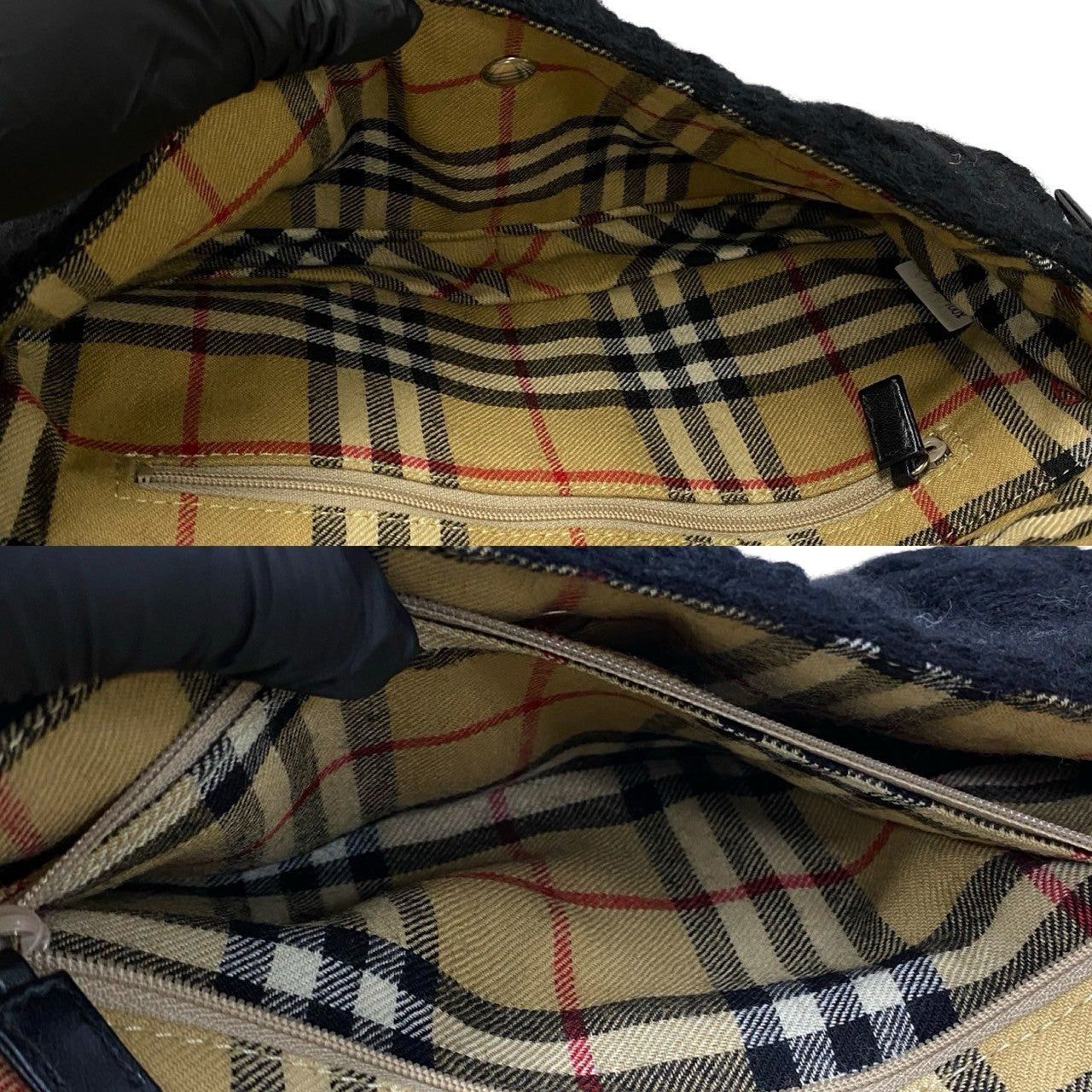 Burberry Burberry Shoulder Bag Black Wool Size ONE SIZE - 9 Thumbnail