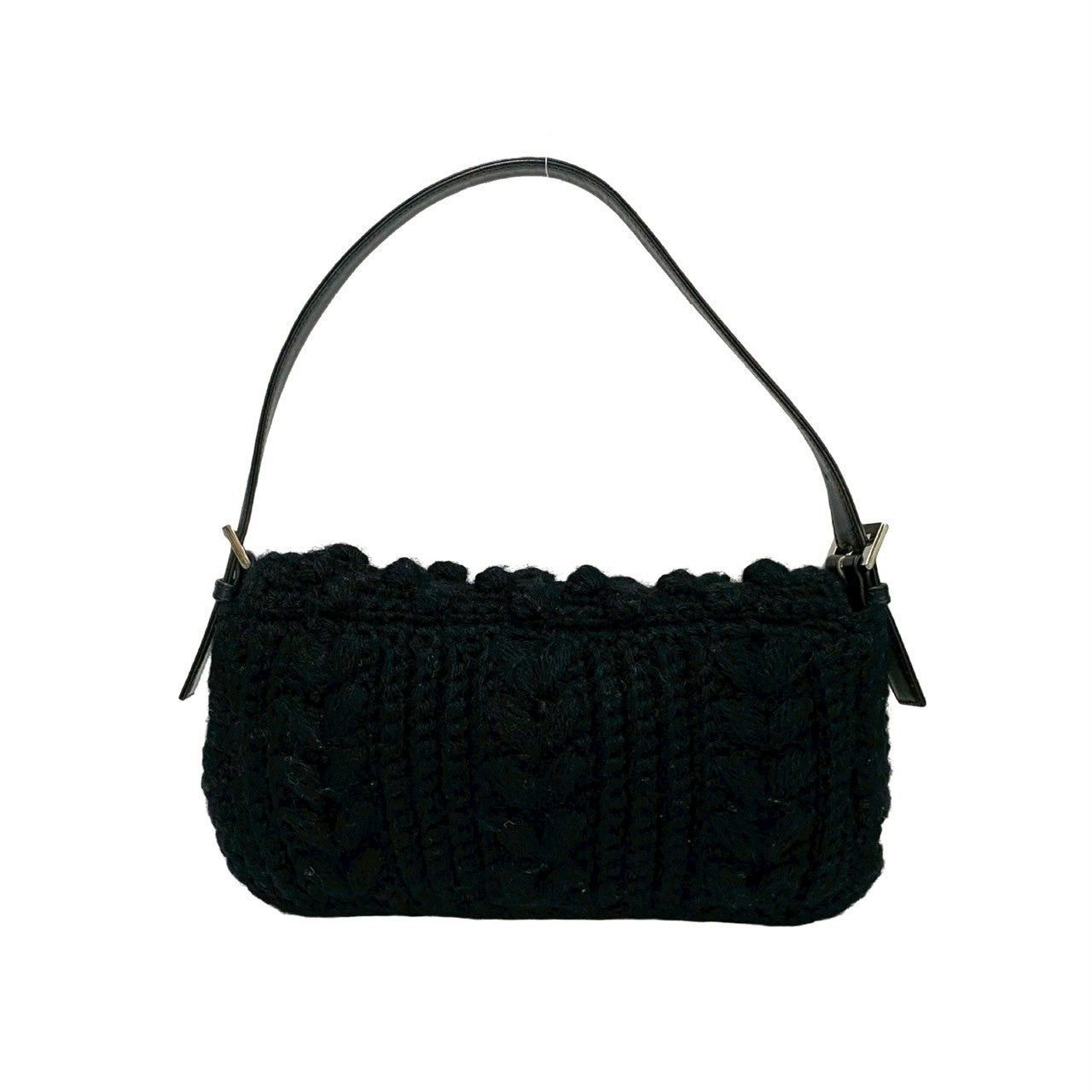 Burberry Burberry Shoulder Bag Black Wool Size ONE SIZE - 4 Thumbnail
