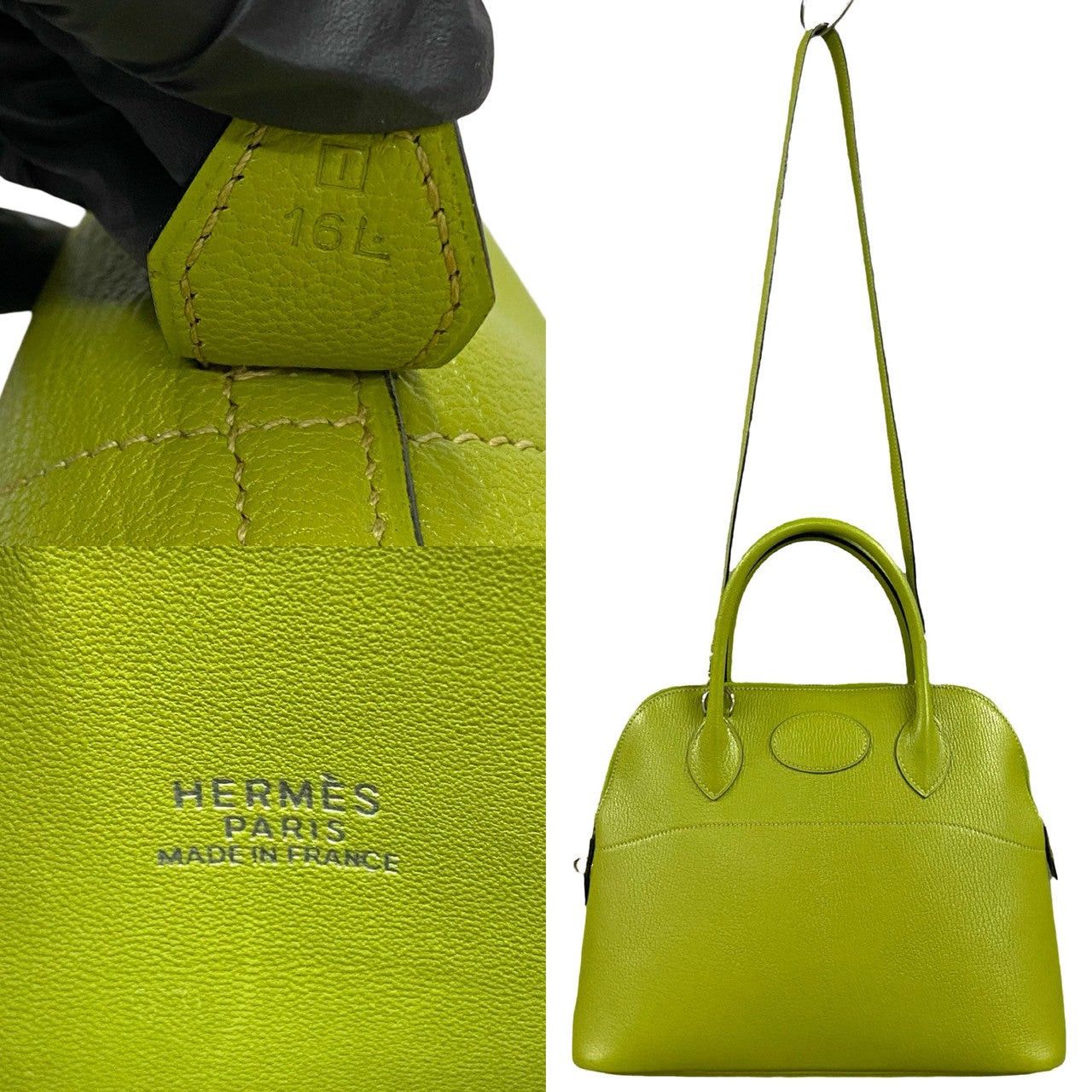 Hermes Hermes Shoulder Bag Green Leather Size ONE SIZE - 3 Thumbnail