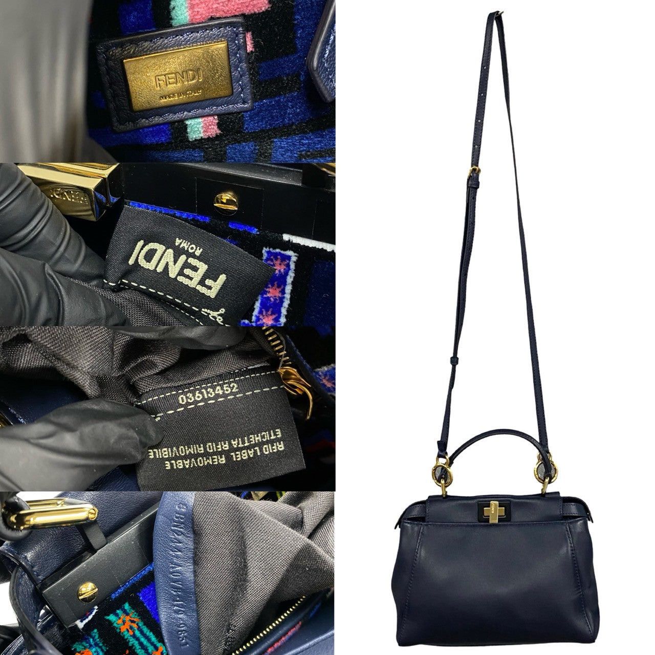 Fendi Fendi Shoulder Bag Blue Leather Size ONE SIZE - 3 Thumbnail