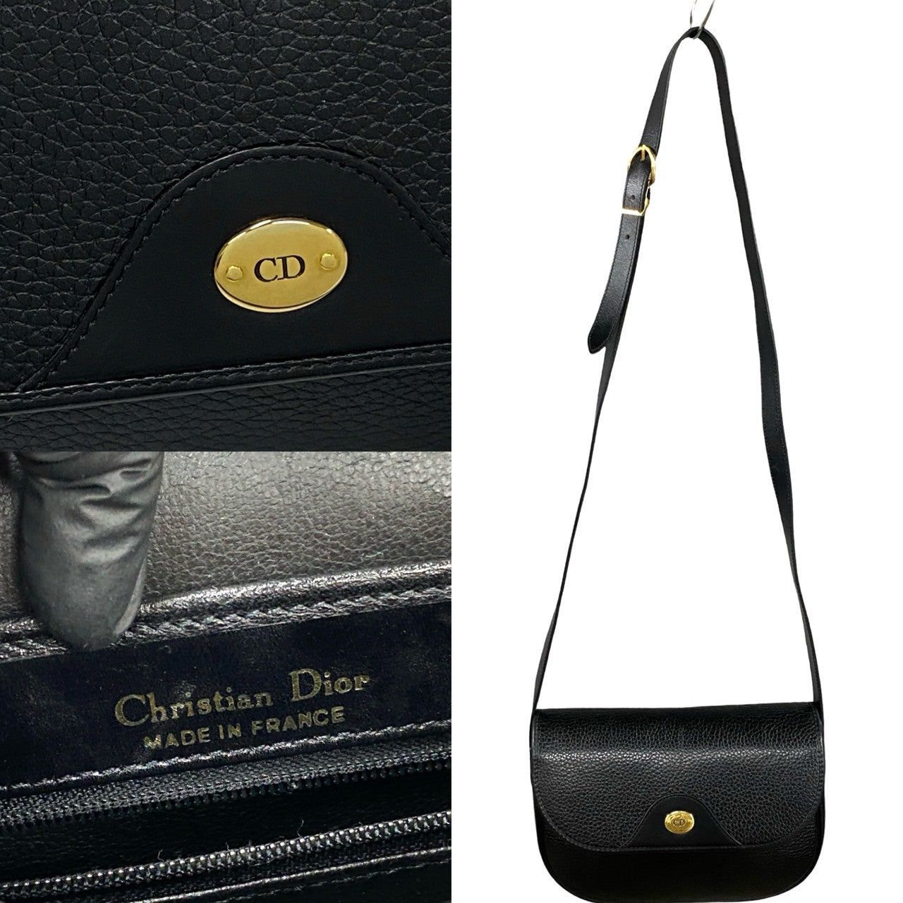 Dior Dior Shoulder Bag Black Leather Size ONE SIZE - 3 Thumbnail