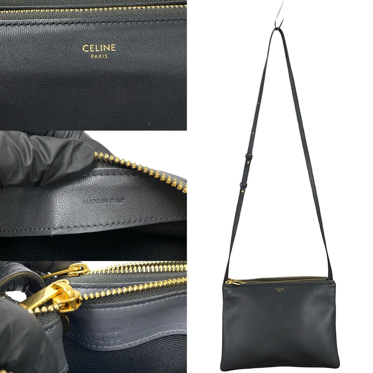 Celine Celine Shoulder Bag Grey Leather Size ONE SIZE - 3 Thumbnail