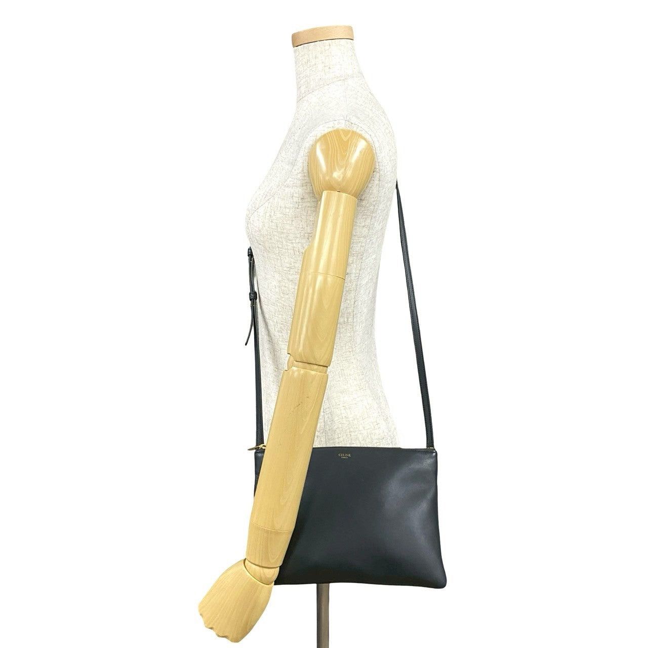 Celine Celine Shoulder Bag Grey Leather Size ONE SIZE - 2 Thumbnail
