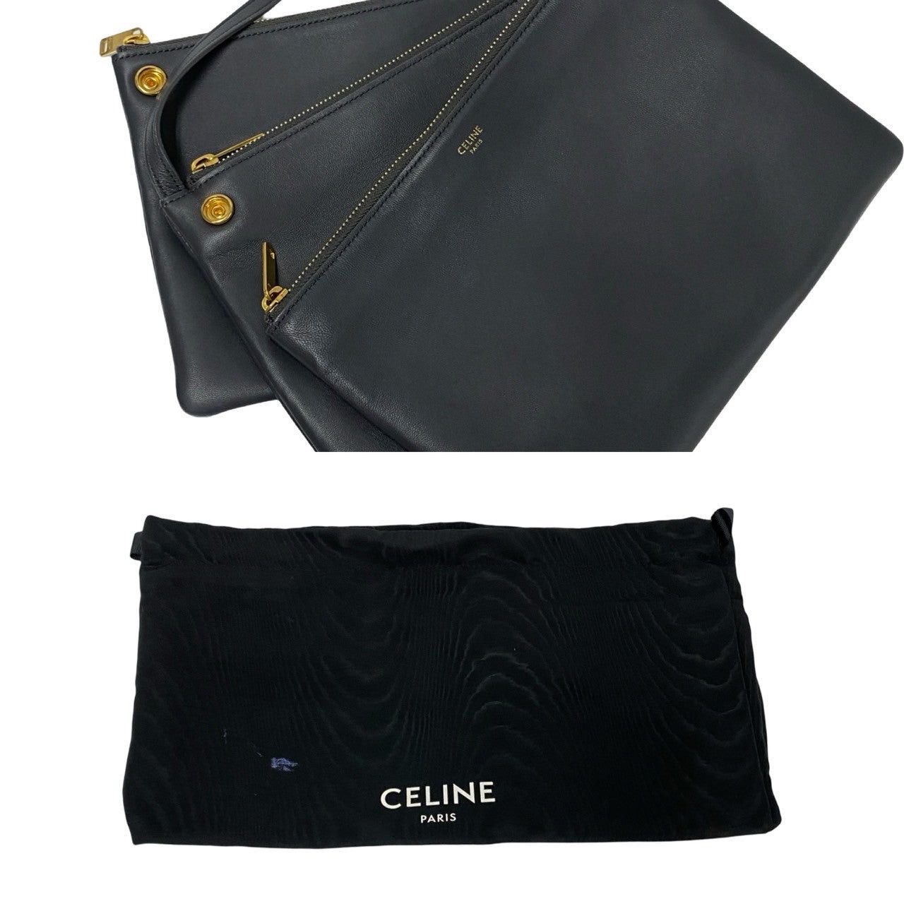 Celine Celine Shoulder Bag Grey Leather Size ONE SIZE - 9 Thumbnail