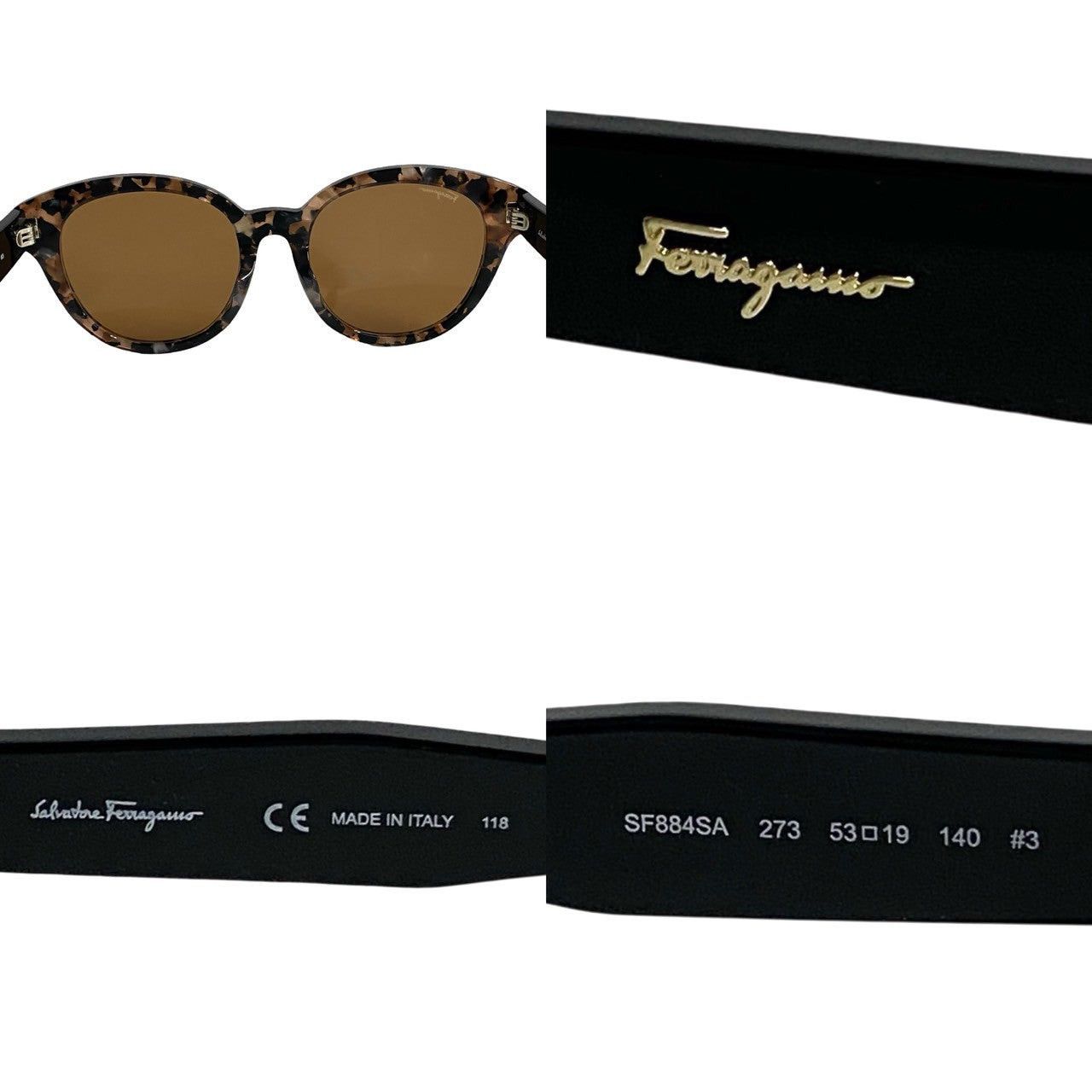 Salvatore Ferragamo Salvatore Ferragamo Sunglasses Brown Plastic Size ONE SIZE - 3 Thumbnail