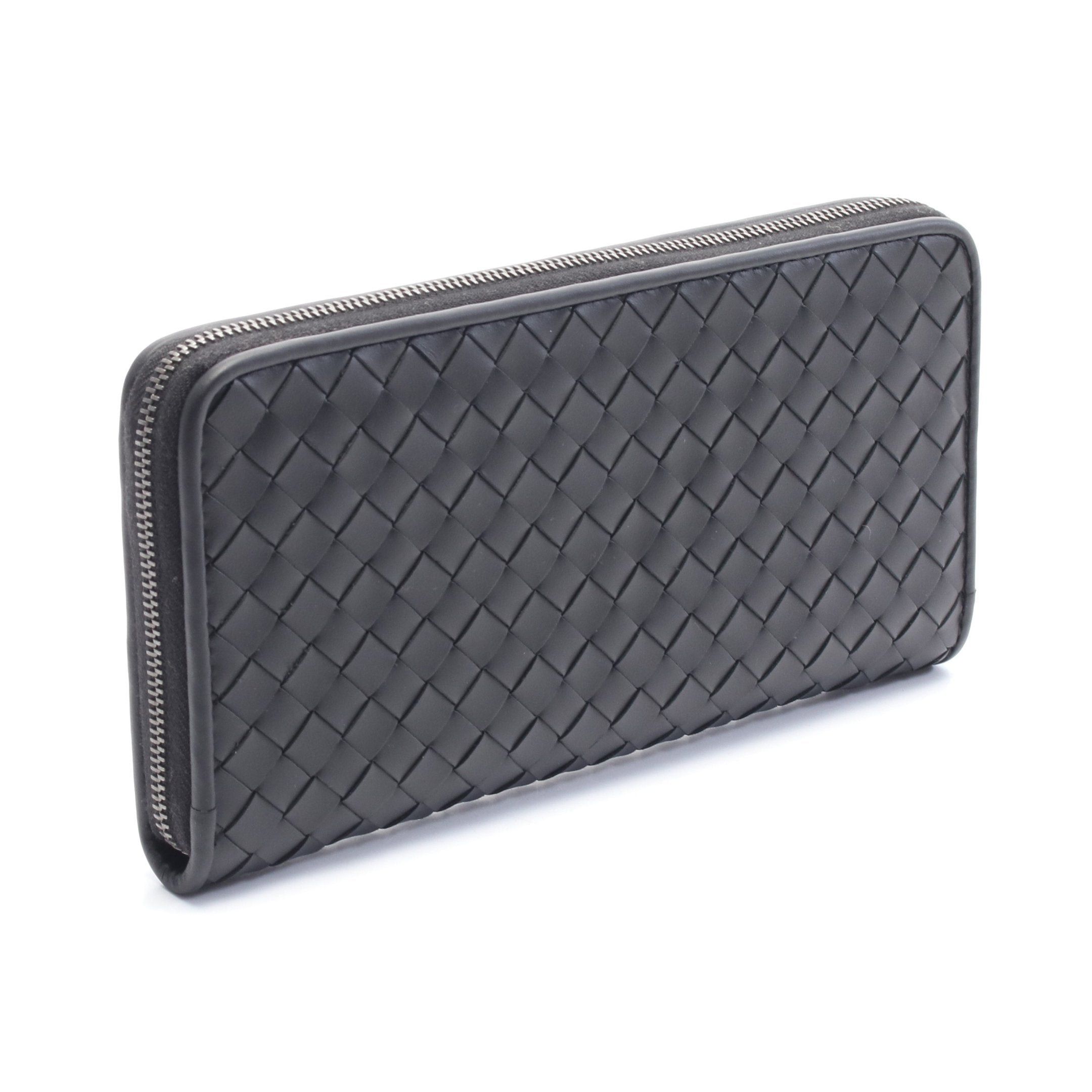 Bottega Veneta Bottega Veneta Intrecciato Round Zipper Long Wallet Leather Black Size ONE SIZE - 2 Thumbnail