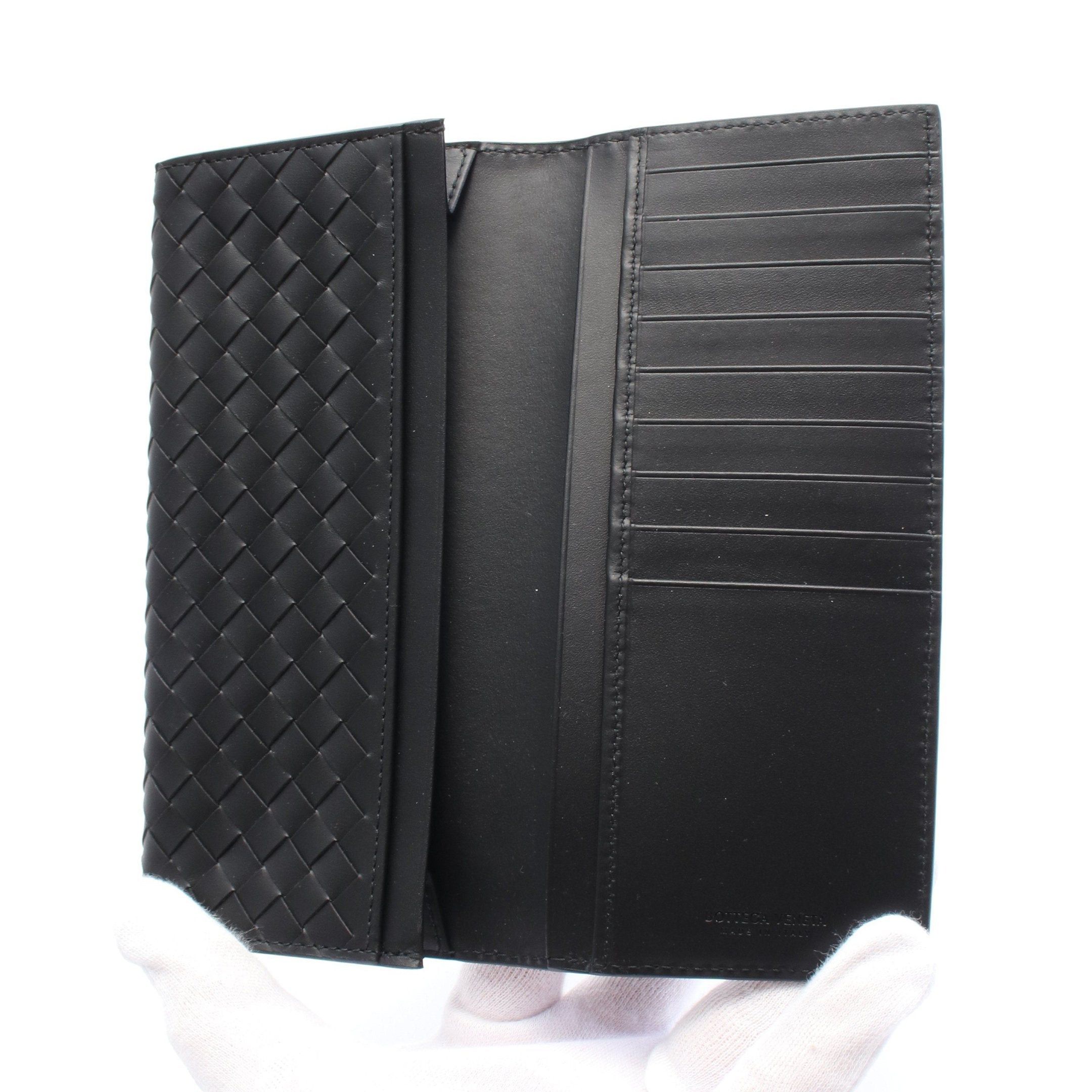 Bottega Veneta Bottega Veneta Intrecciato Wallet Bi-Fold Long Leather Black Size ONE SIZE - 3 Thumbnail