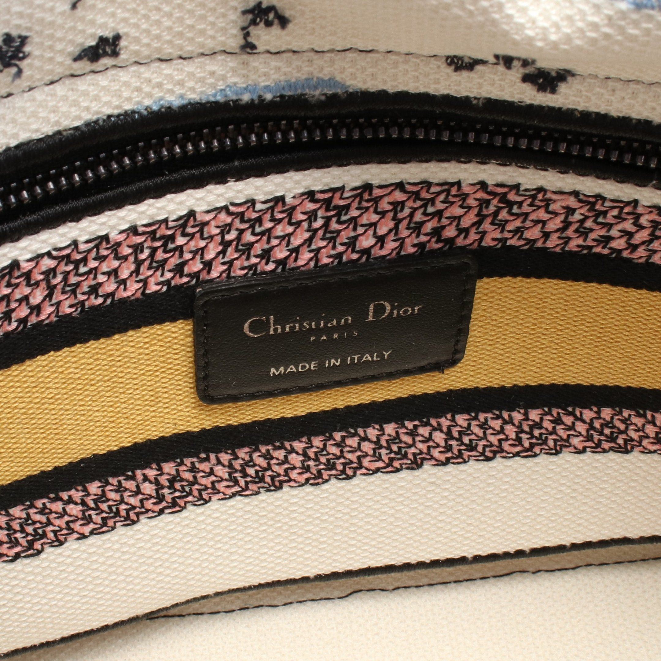 Dior Dior Lady Medium Handbag Canvas Off White Multicolor Size ONE SIZE - 4 Thumbnail