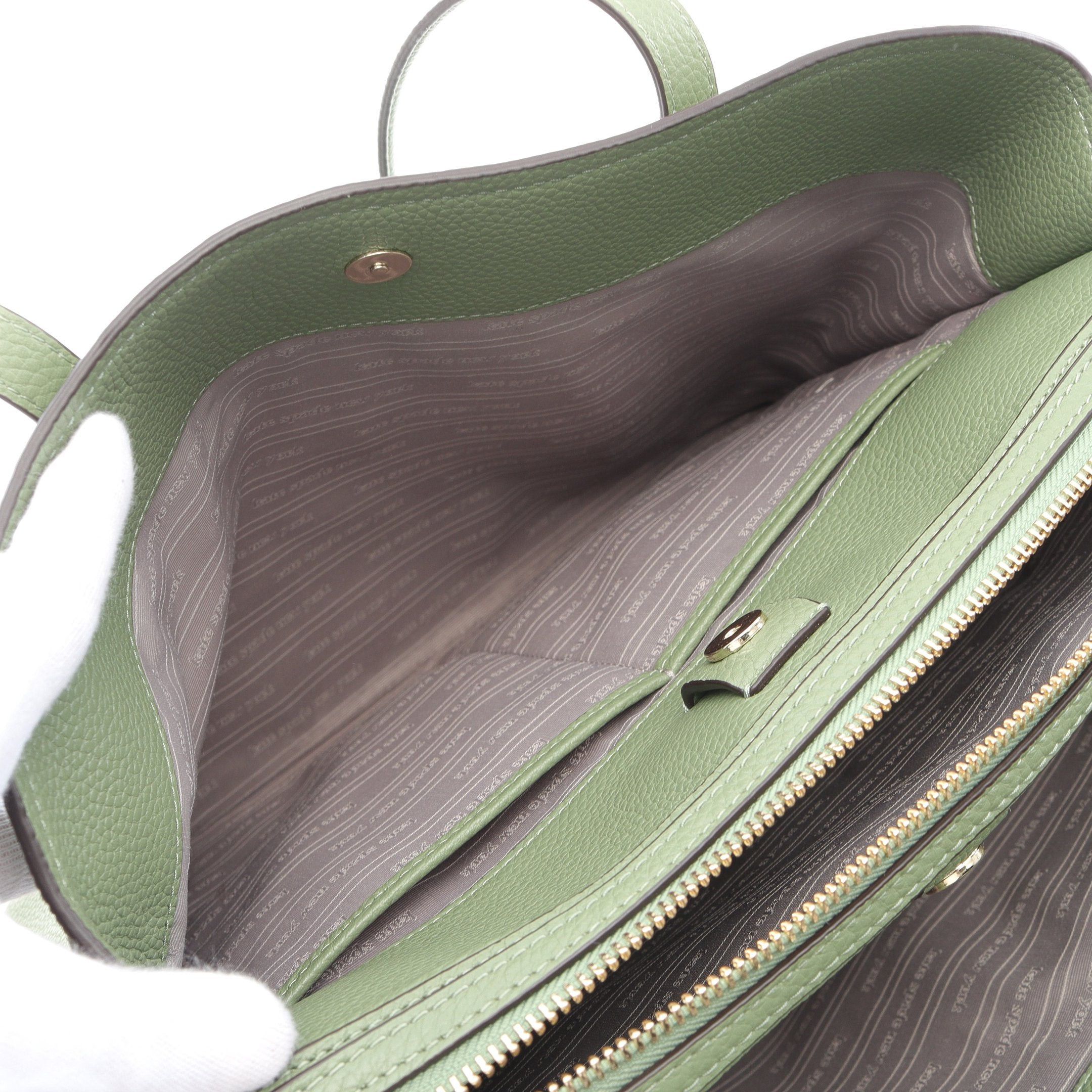 Kate Spade Kate Spade Hudson Large Work Shoulder Bag Tote Leather Green Size ONE SIZE - 6 Thumbnail