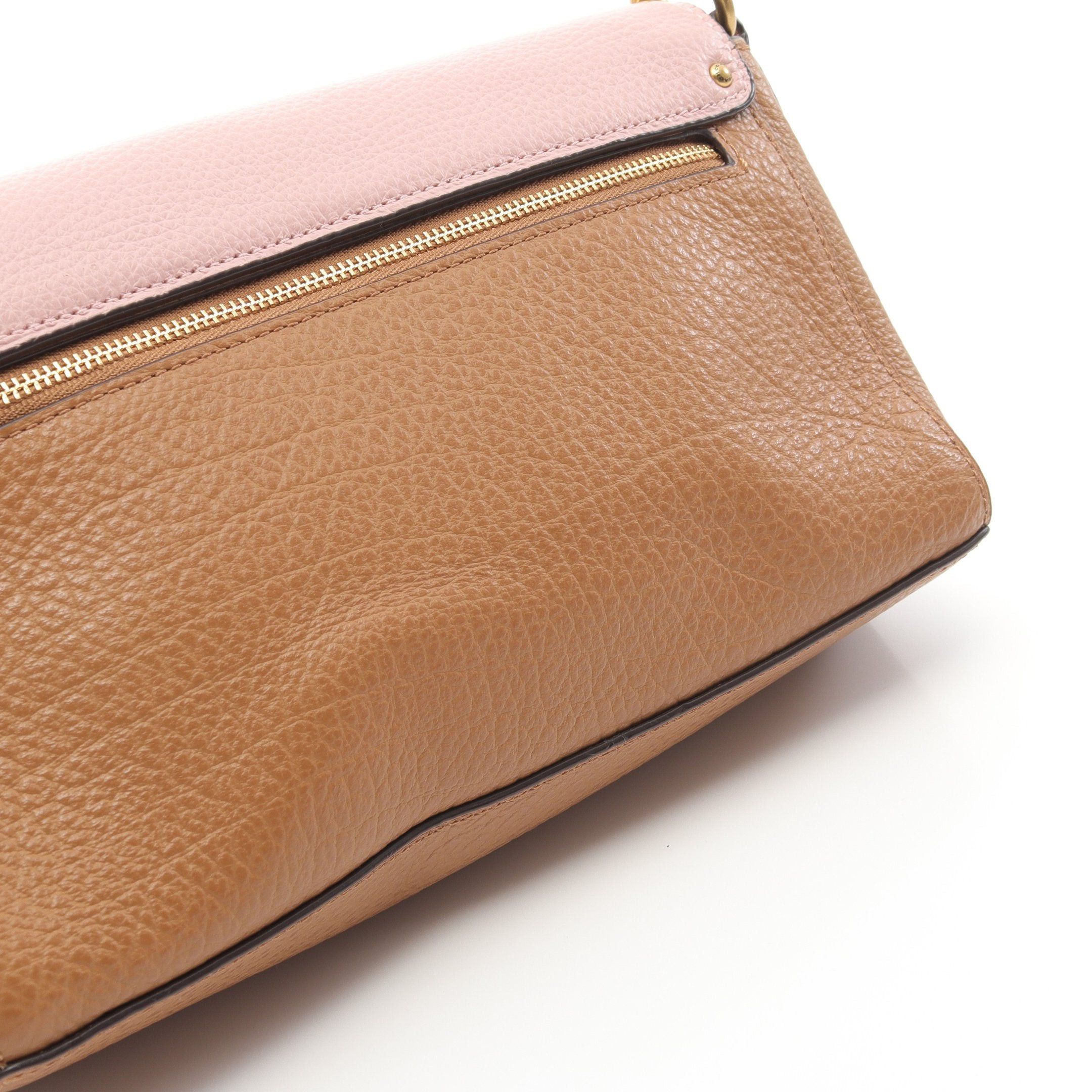 Coach Coach Shoulder Bag Leather Pink Brown Coral Orange Size ONE SIZE - 5 Thumbnail