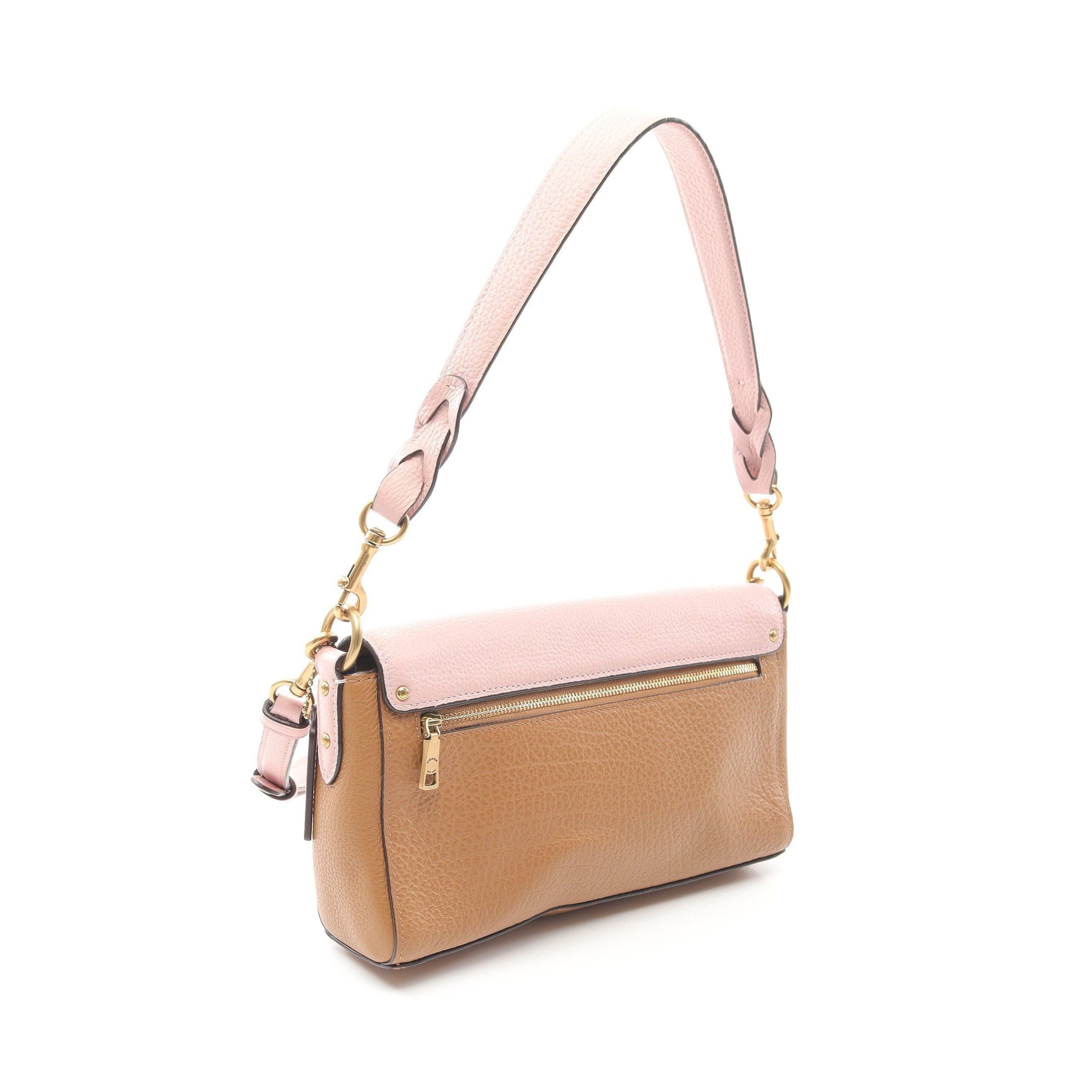 Coach Coach Shoulder Bag Leather Pink Brown Coral Orange Size ONE SIZE - 2 Thumbnail