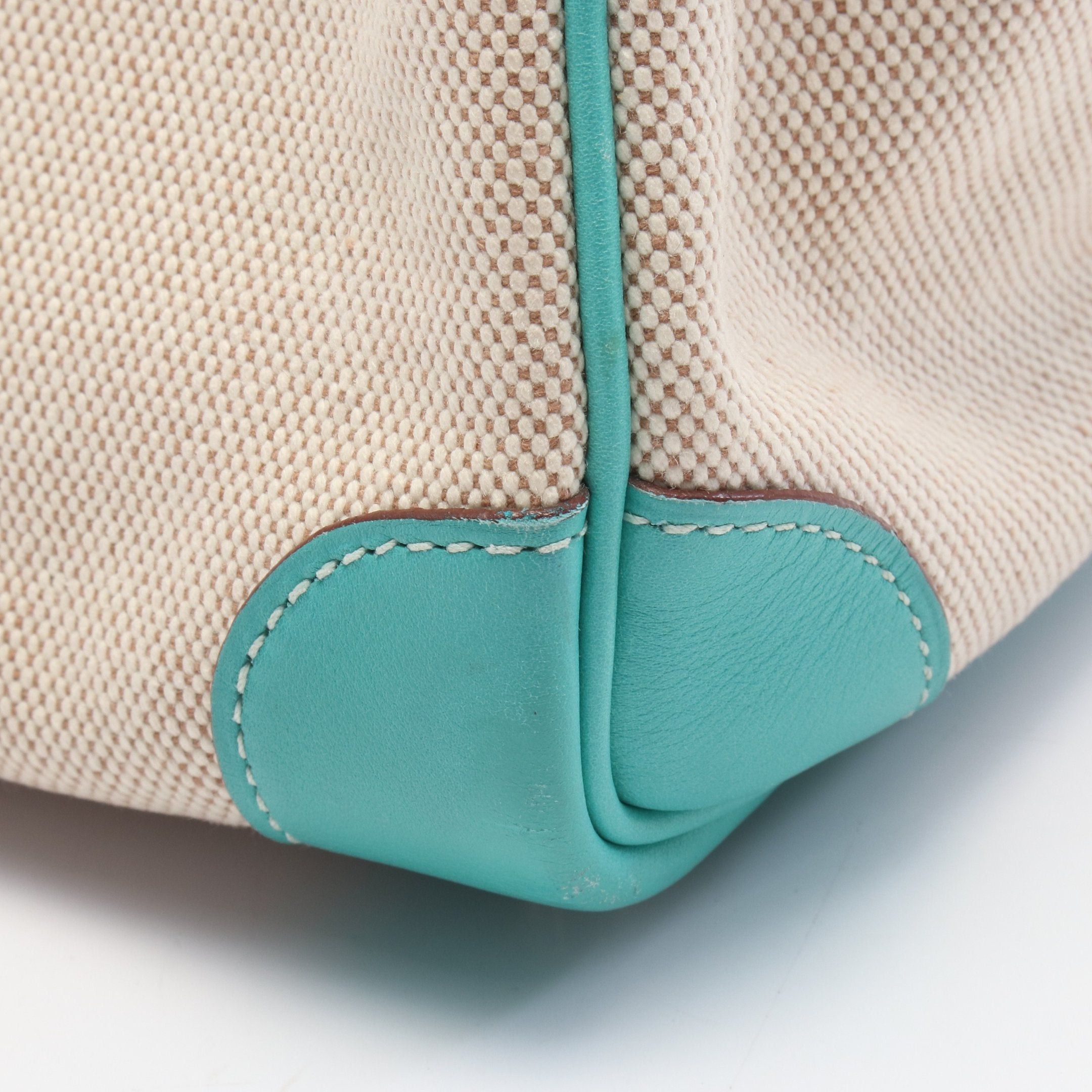 Hermes Hermes Birkin 30 Lagon Handbag Toile Officier Veau Swift Beige Turquoise Blue Silver Hardware □L Stamp Size ONE SIZE - 11 Thumbnail